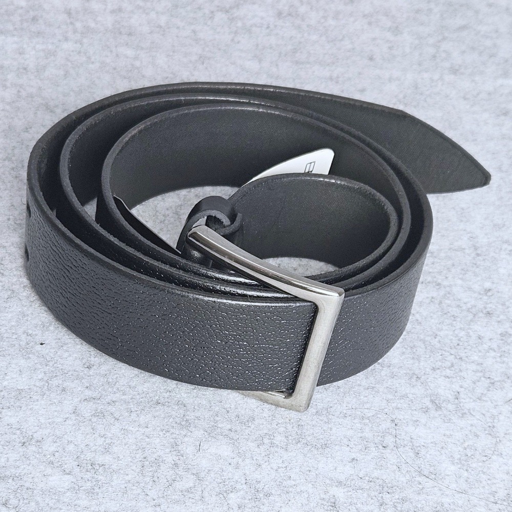 Tasma Deri‎ Mens Black Leather Double Prong Buckle Belt A673 53 Inch